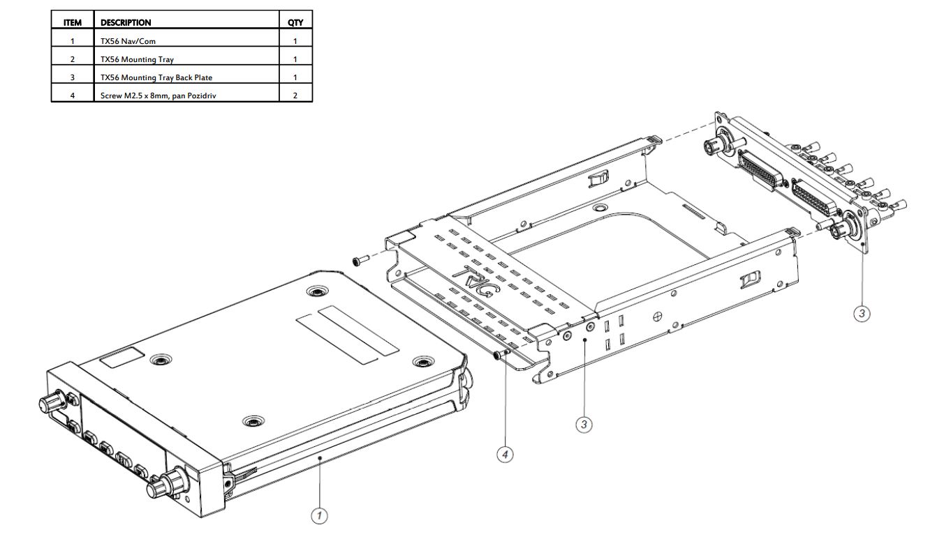 TX56/TX57 Mounting tray kit